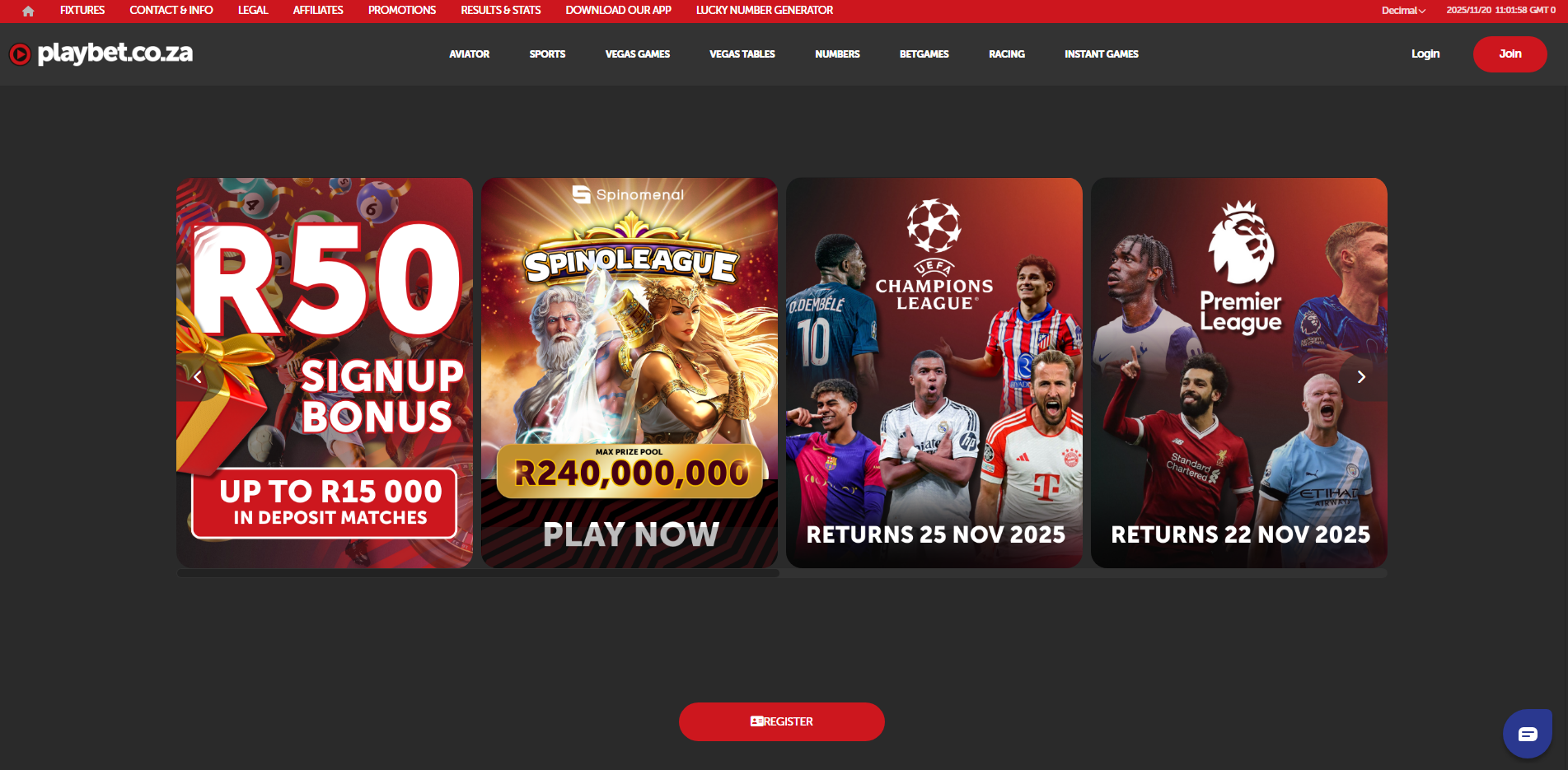 Playbet.co.za Screenshot